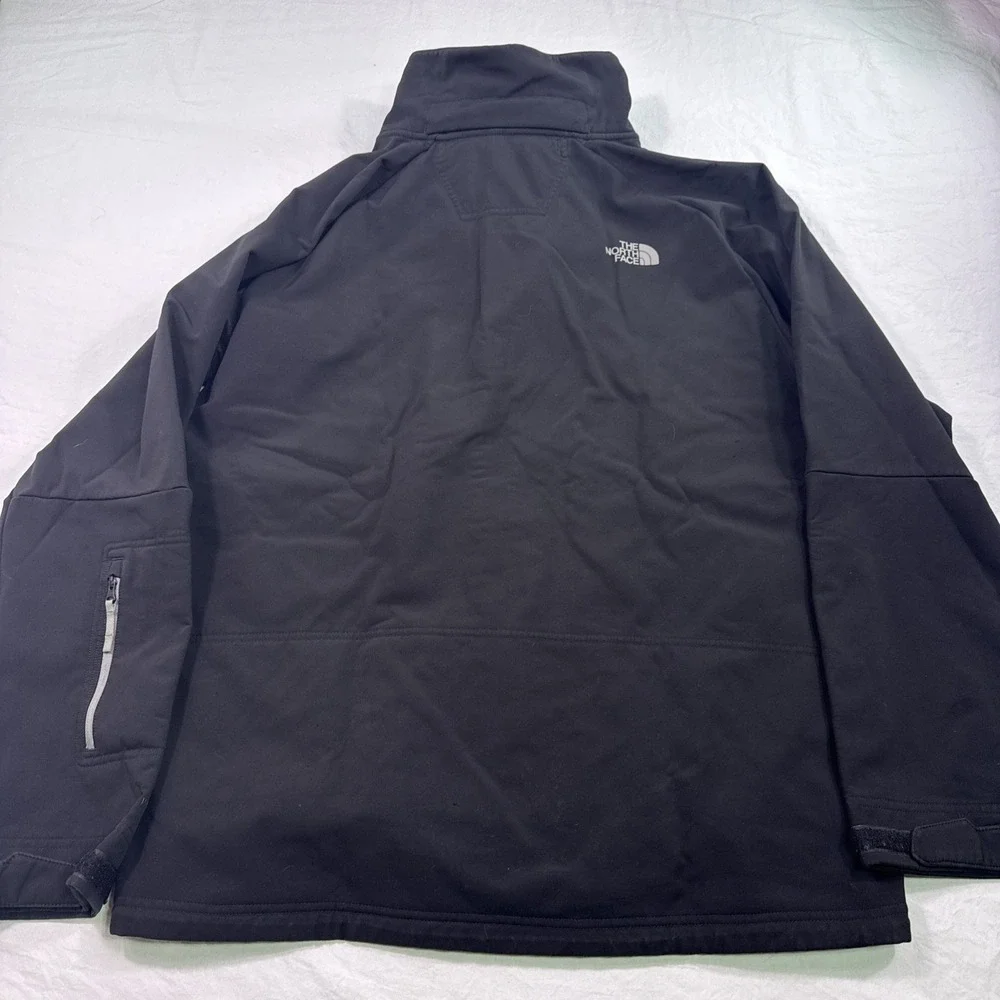 North Face Jacket Mens Large Black Softshell Apex Bionic Windproof Full Zip